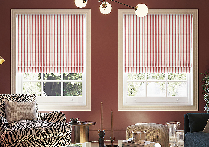 Lace Stripes, Rouge - Roman Blind - Image 3